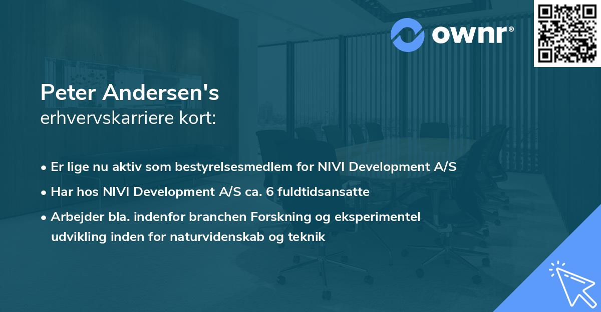 Peter Andersen's erhvervskarriere kort