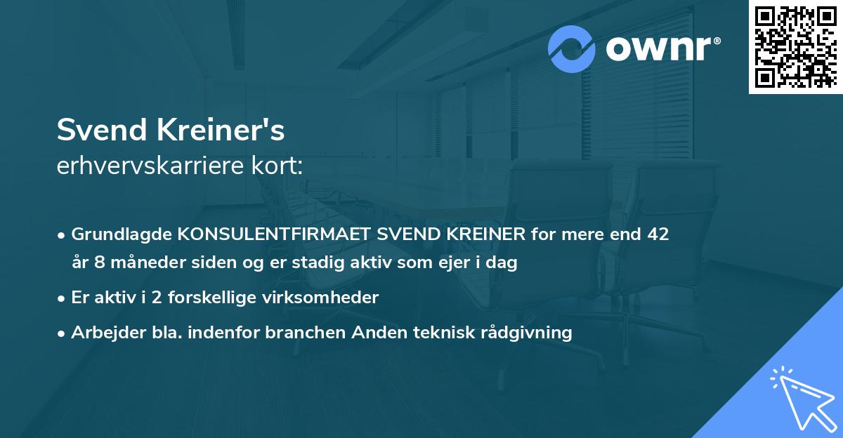 Svend Kreiner's erhvervskarriere kort