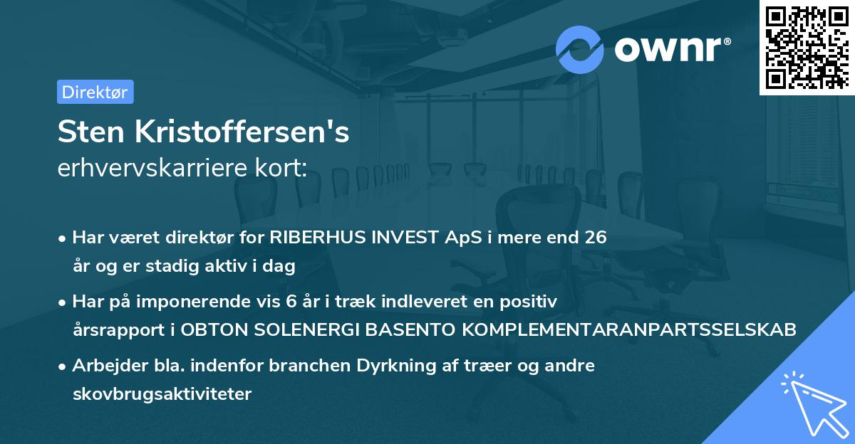 Sten Kristoffersen's erhvervskarriere kort