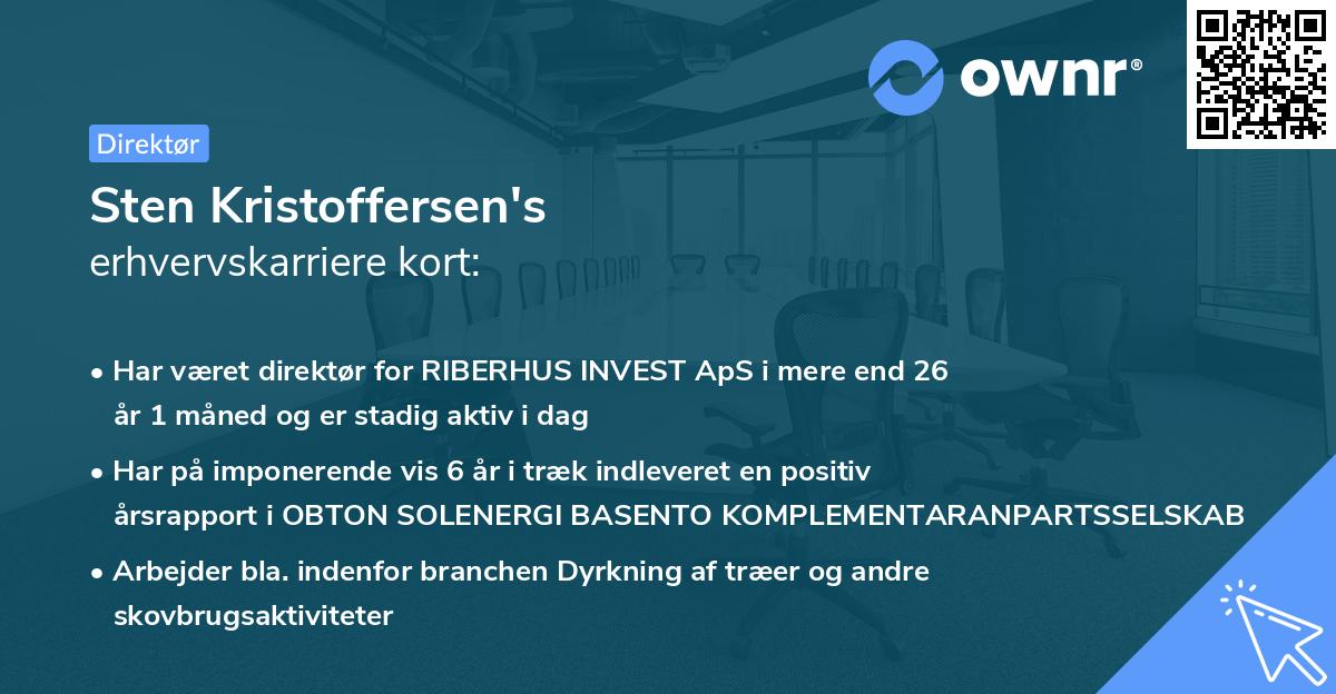 Sten Kristoffersen's erhvervskarriere kort