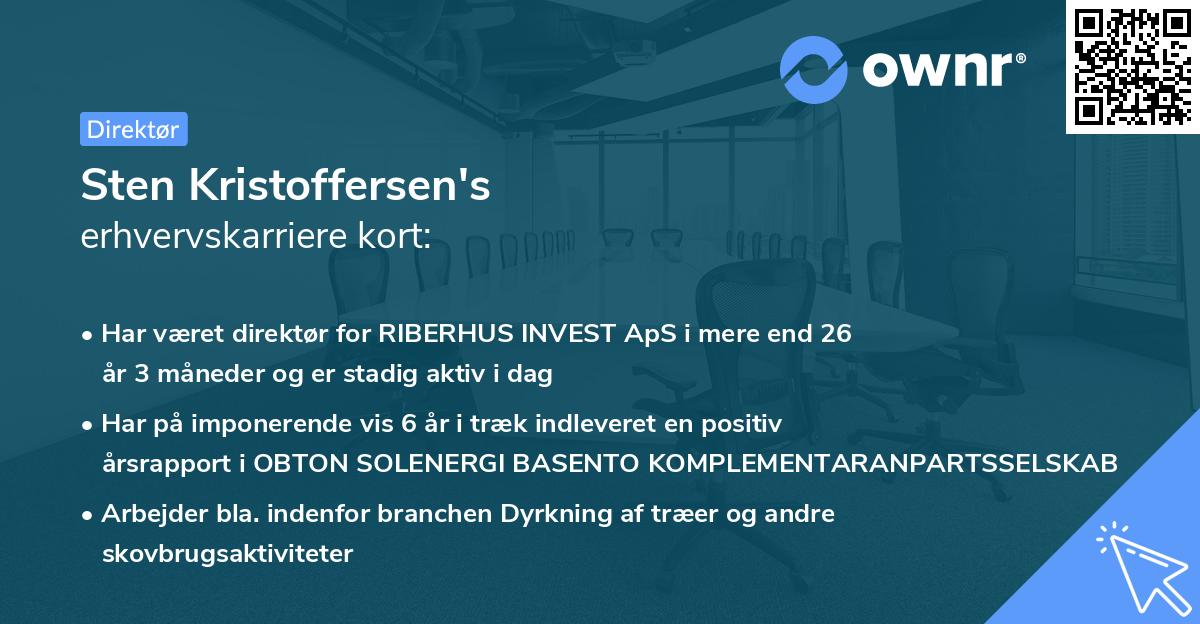 Sten Kristoffersen's erhvervskarriere kort
