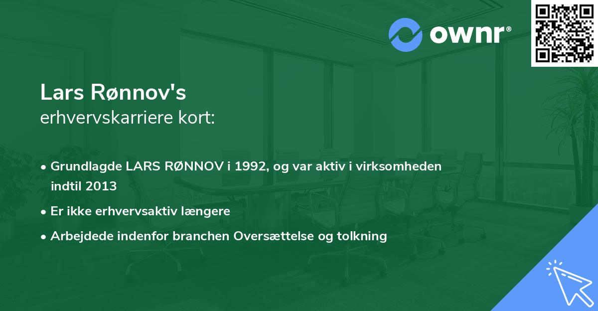 Lars Rønnov's erhvervskarriere kort