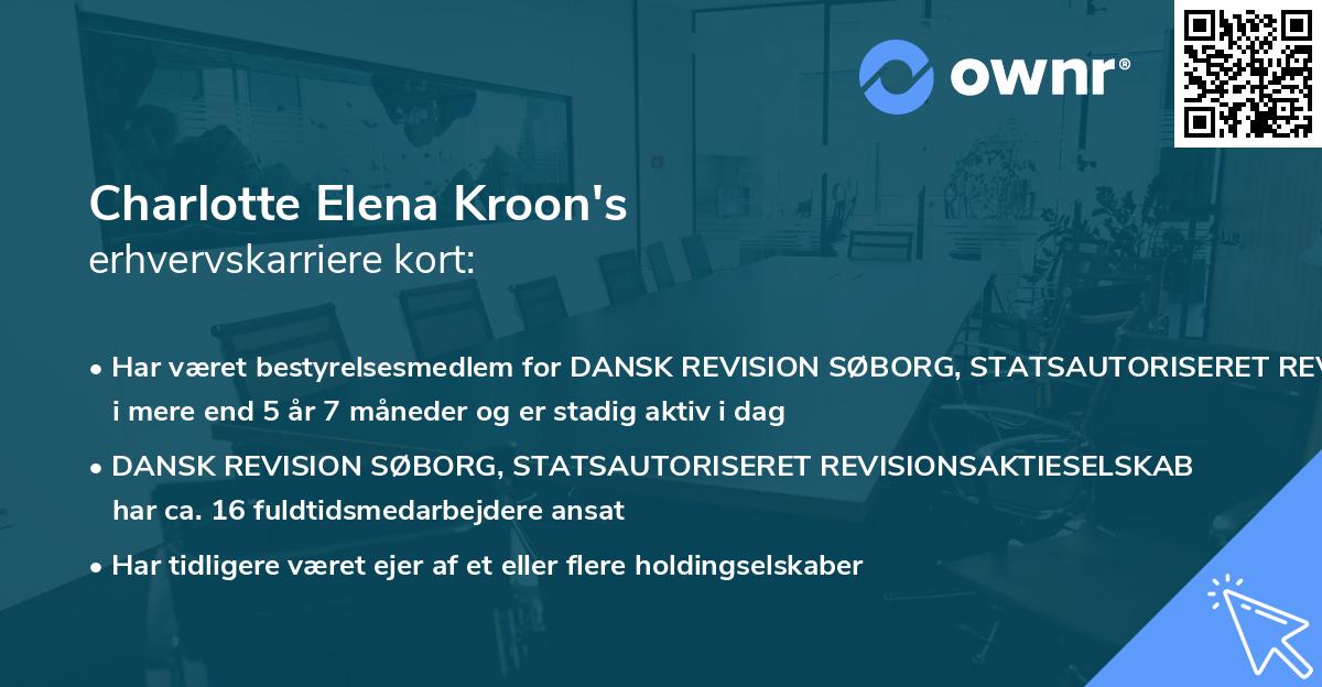 Charlotte Elena Kroon's erhvervskarriere kort