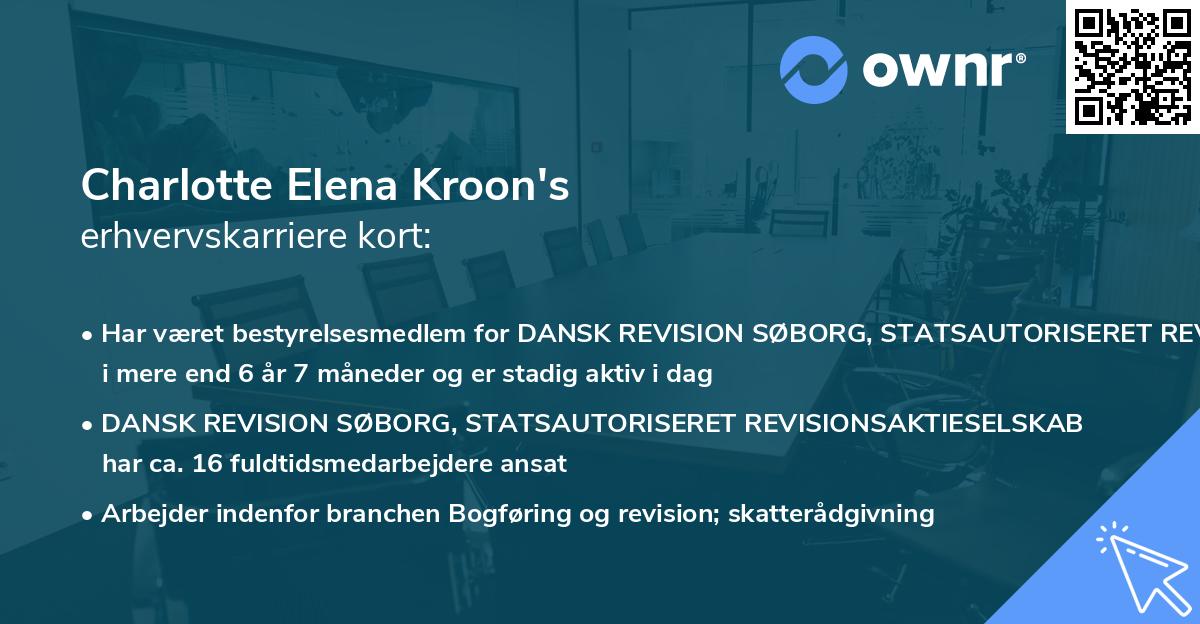 Charlotte Elena Kroon's erhvervskarriere kort