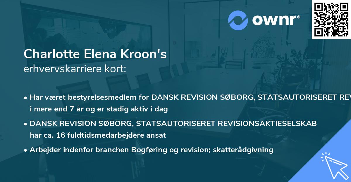 Charlotte Elena Kroon's erhvervskarriere kort