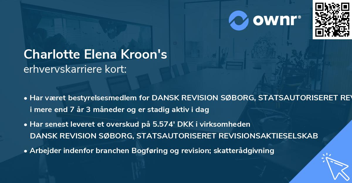 Charlotte Elena Kroon's erhvervskarriere kort