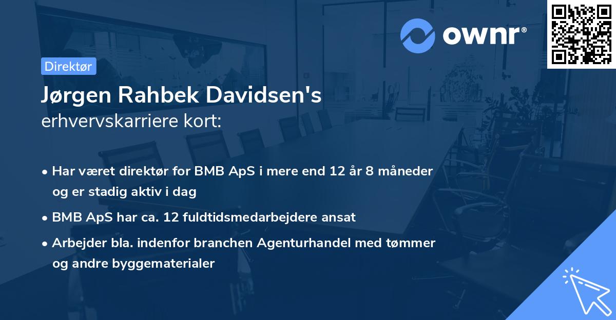 Jørgen Rahbek Davidsen's erhvervskarriere kort
