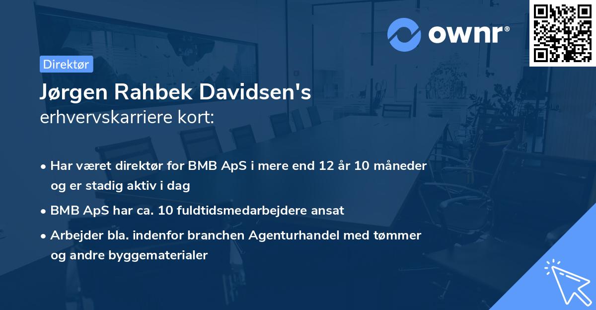 Jørgen Rahbek Davidsen's erhvervskarriere kort