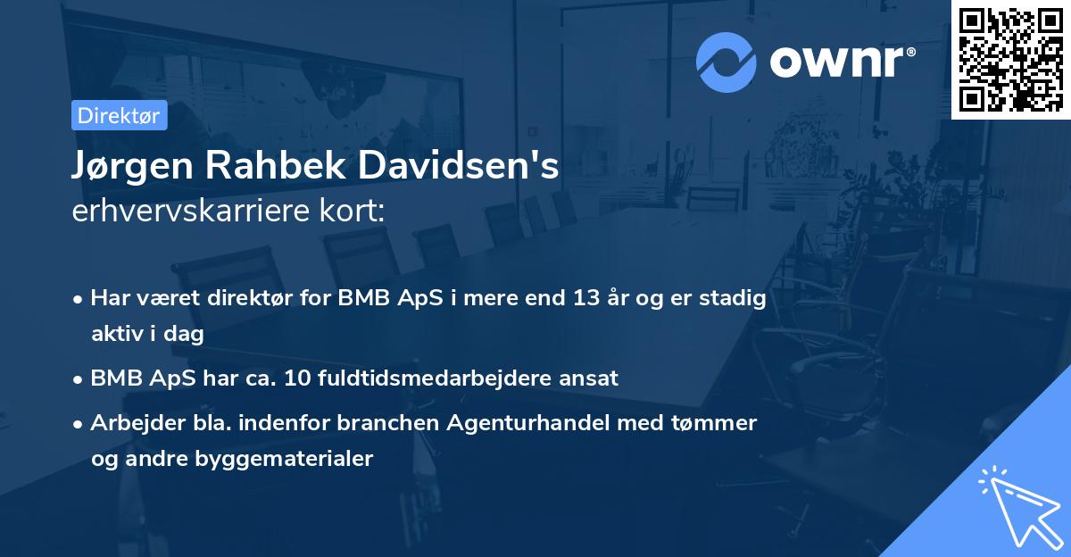 Jørgen Rahbek Davidsen's erhvervskarriere kort