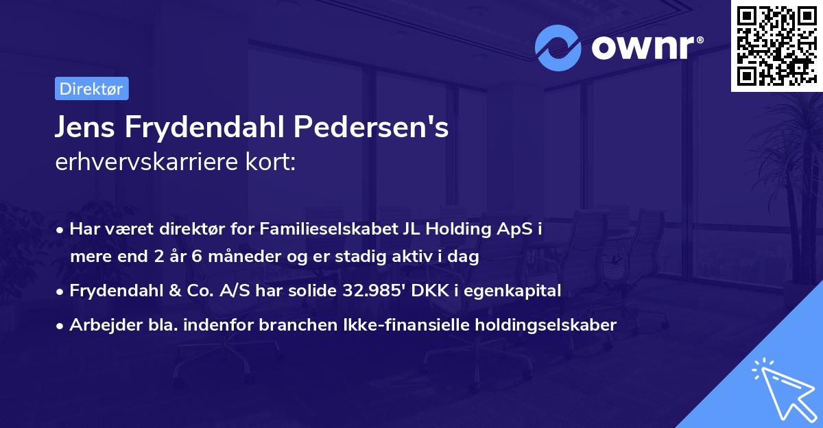 Jens Frydendahl Pedersen's erhvervskarriere kort