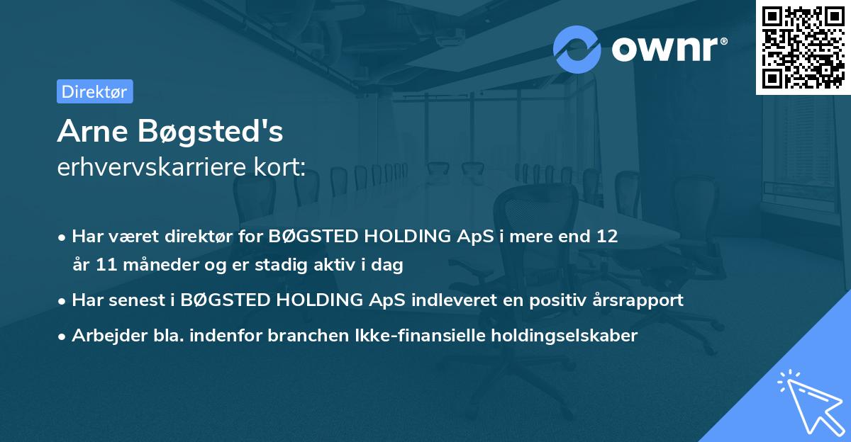Arne Bøgsted's erhvervskarriere kort
