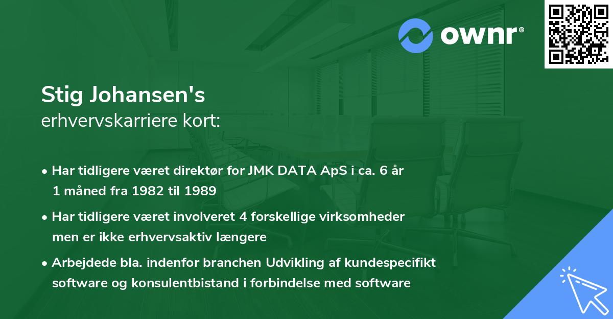 Stig Johansen's erhvervskarriere kort