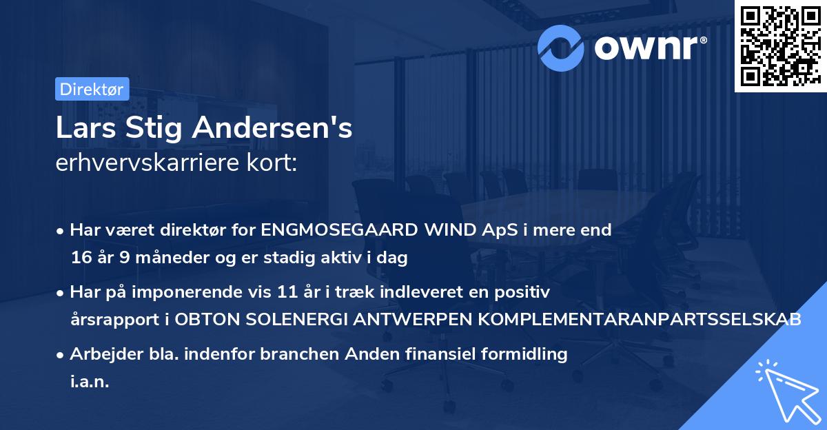 Lars Stig Andersen's erhvervskarriere kort