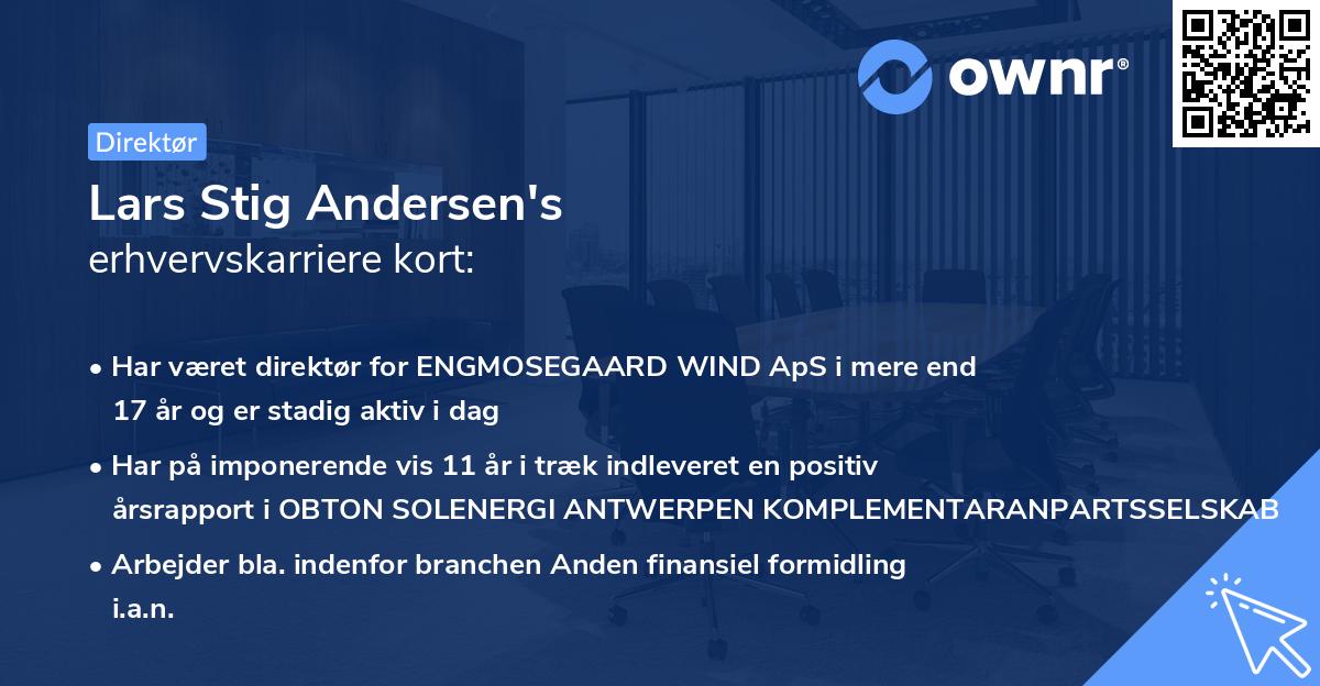 Lars Stig Andersen's erhvervskarriere kort