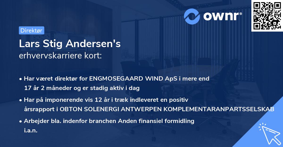 Lars Stig Andersen's erhvervskarriere kort
