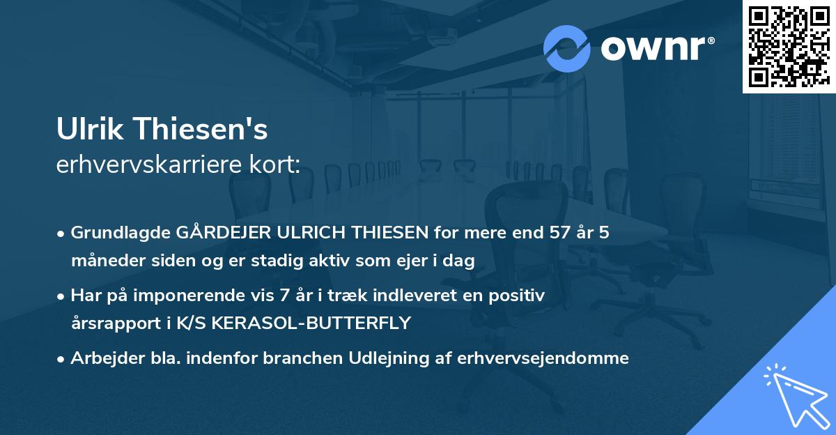 Ulrik Thiesen's erhvervskarriere kort