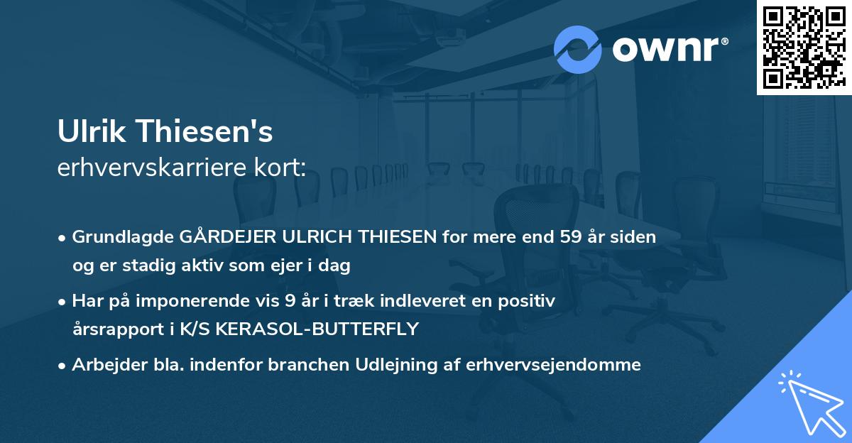 Ulrik Thiesen's erhvervskarriere kort