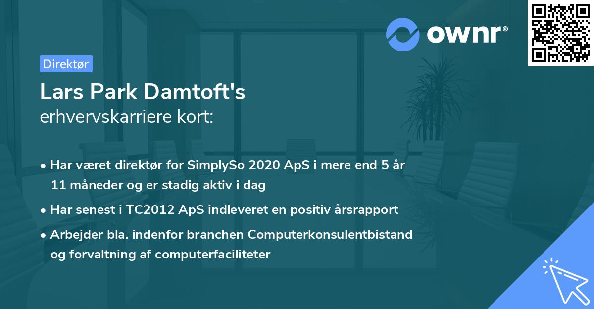 Lars Park Damtoft's erhvervskarriere kort