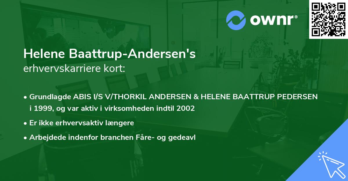 Helene Baattrup-Andersen's erhvervskarriere kort