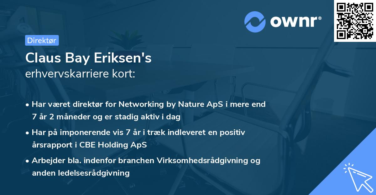 Claus Bay Eriksen's erhvervskarriere kort