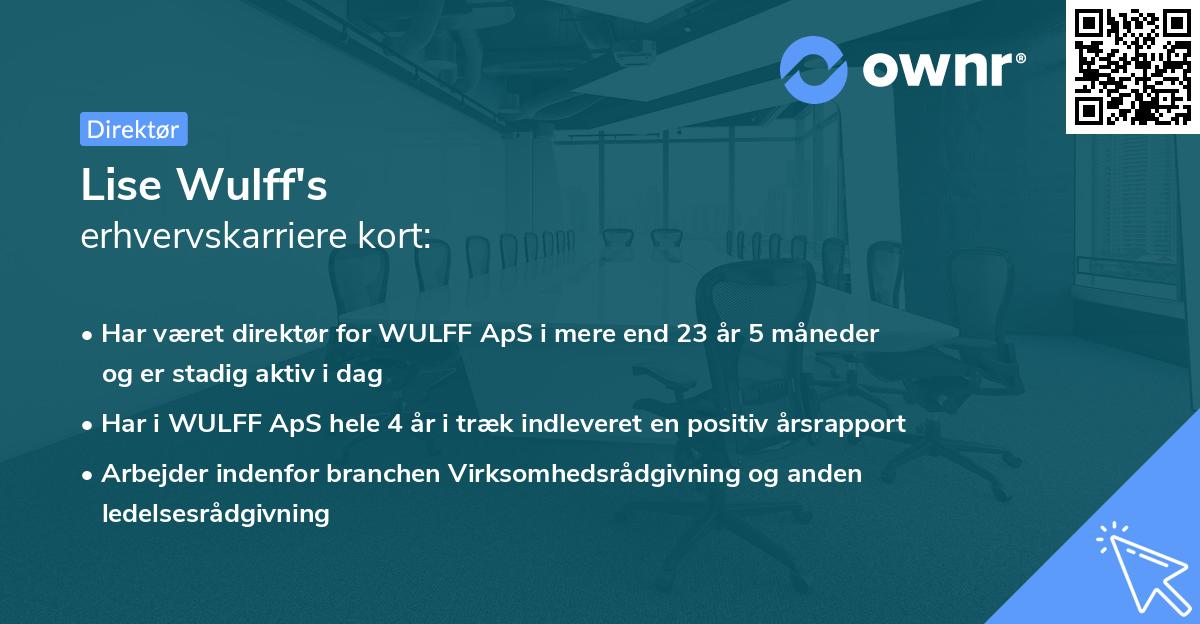 Lise Wulff's erhvervskarriere kort