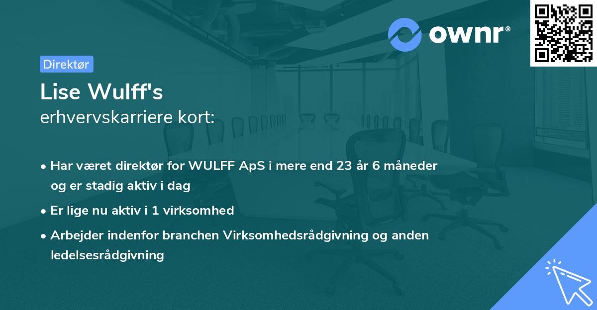 Lise Wulff's erhvervskarriere kort