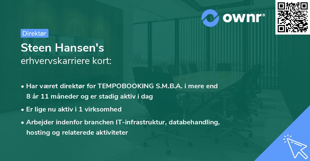 Steen Hansen's erhvervskarriere kort