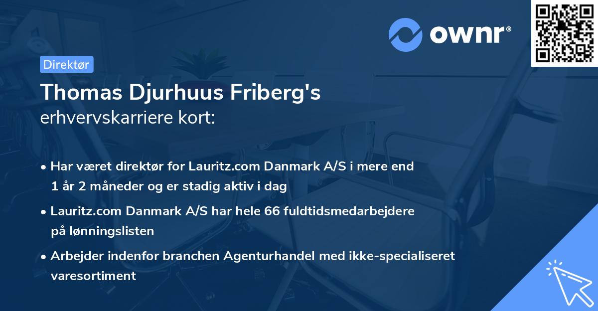 Thomas Djurhuus Friberg's erhvervskarriere kort