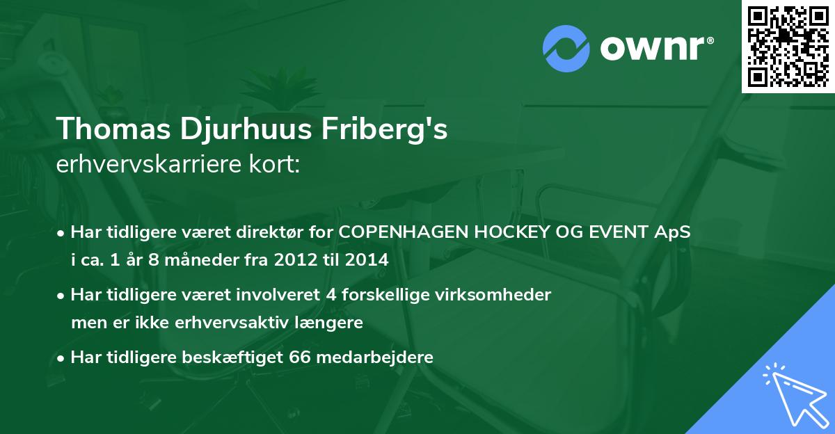 Thomas Djurhuus Friberg's erhvervskarriere kort