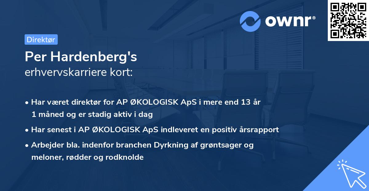 Per Hardenberg's erhvervskarriere kort