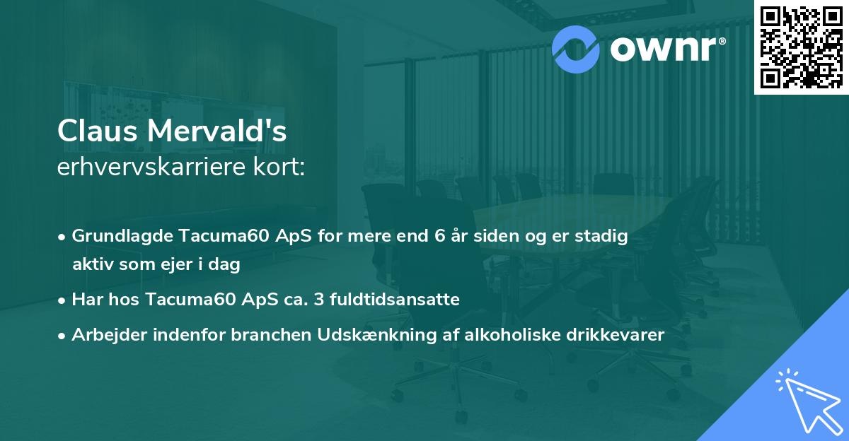 Claus Mervald's erhvervskarriere kort