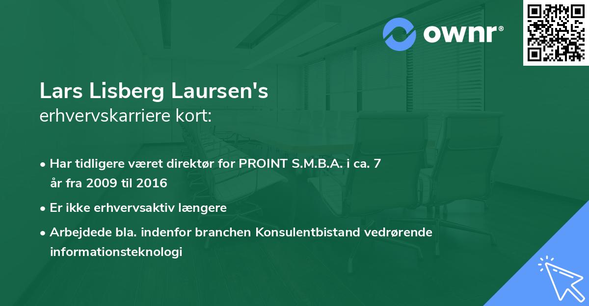 Lars Lisberg Laursen's erhvervskarriere kort