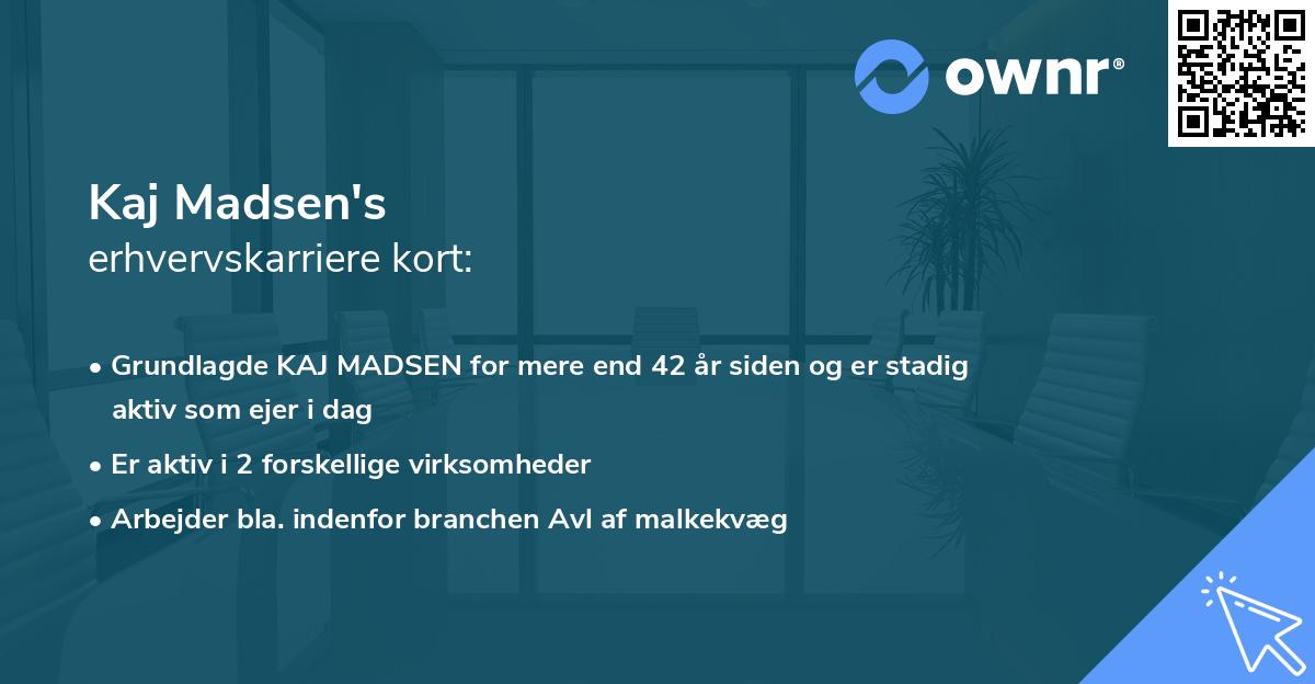 Kaj Madsen's erhvervskarriere kort