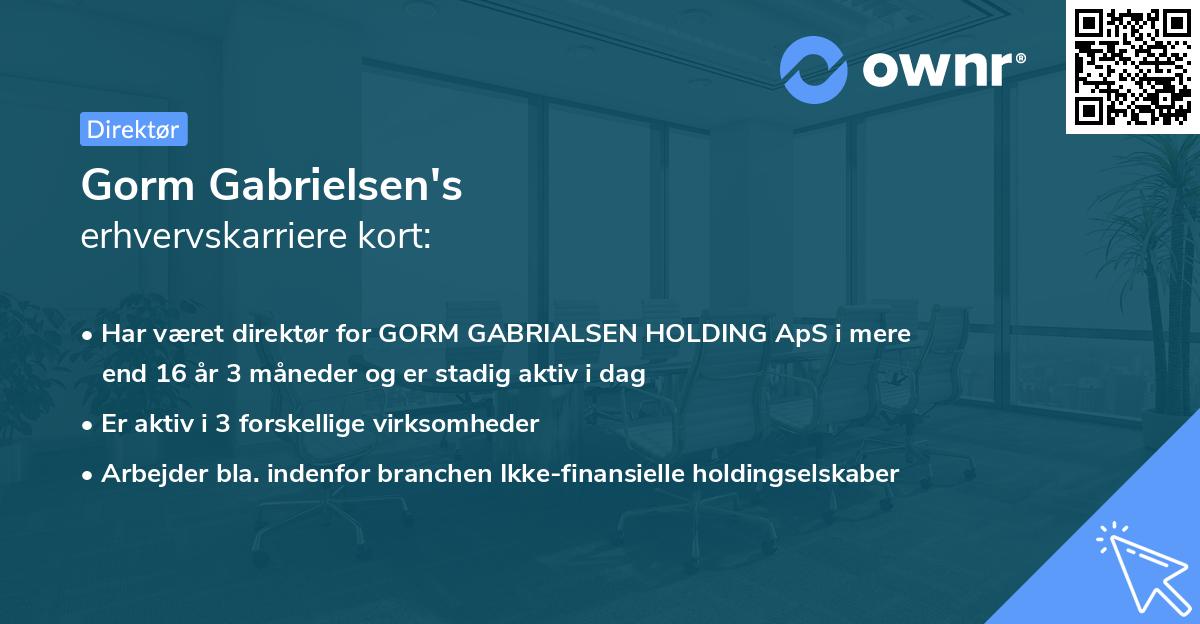 Gorm Gabrielsen's erhvervskarriere kort