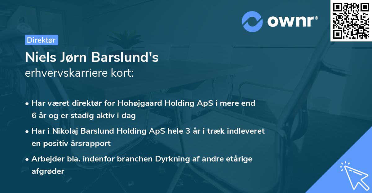 Niels Jørn Barslund's erhvervskarriere kort