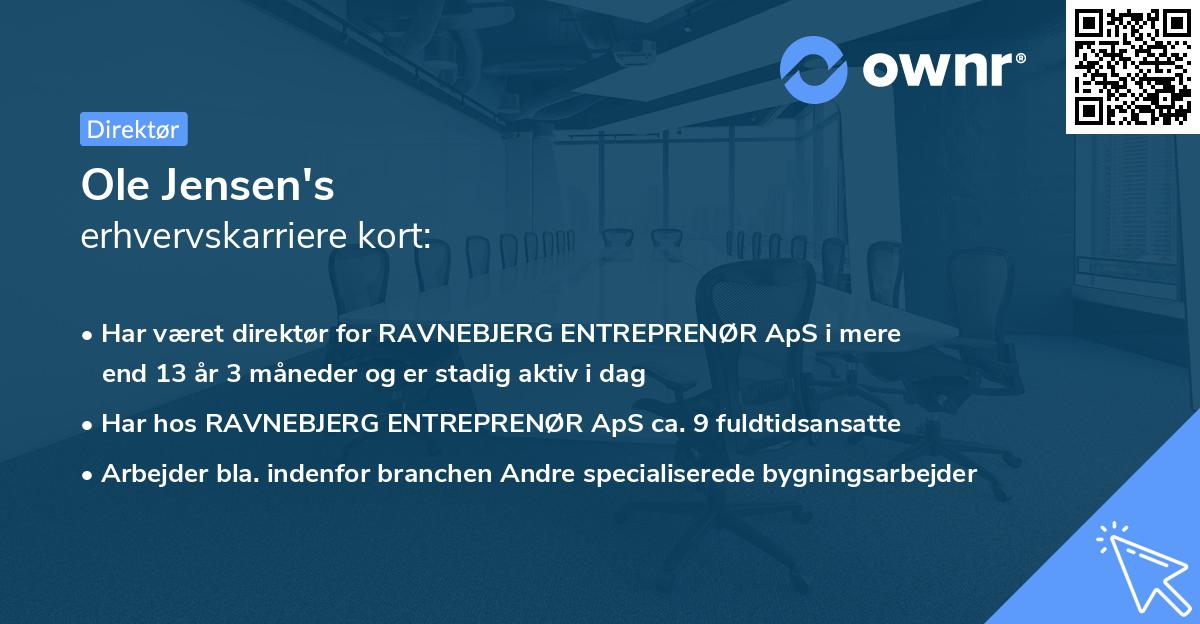 Ole Jensen's erhvervskarriere kort
