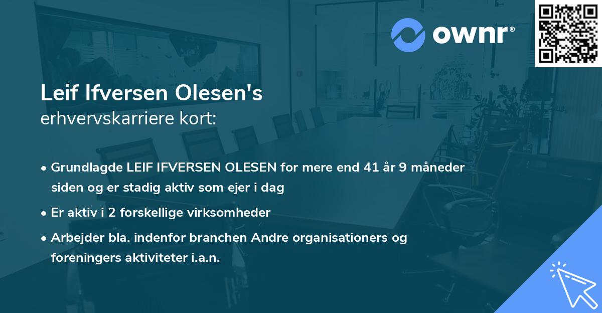 Leif Ifversen Olesen's erhvervskarriere kort