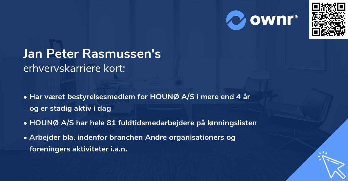 Jan Peter Rasmussen's erhvervskarriere kort