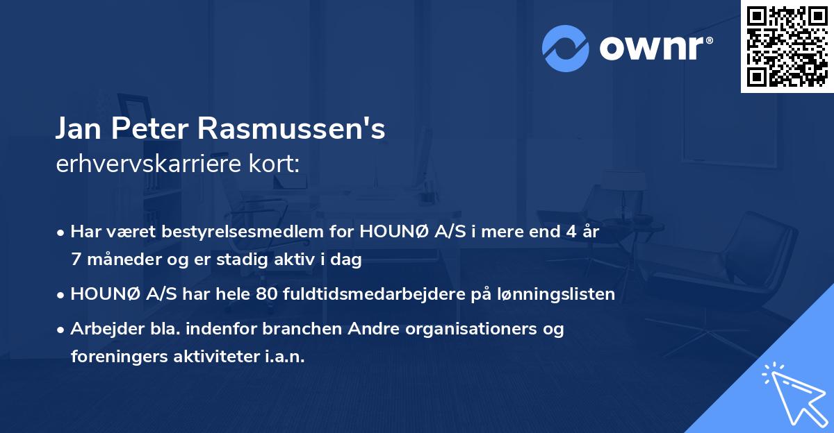 Jan Peter Rasmussen's erhvervskarriere kort