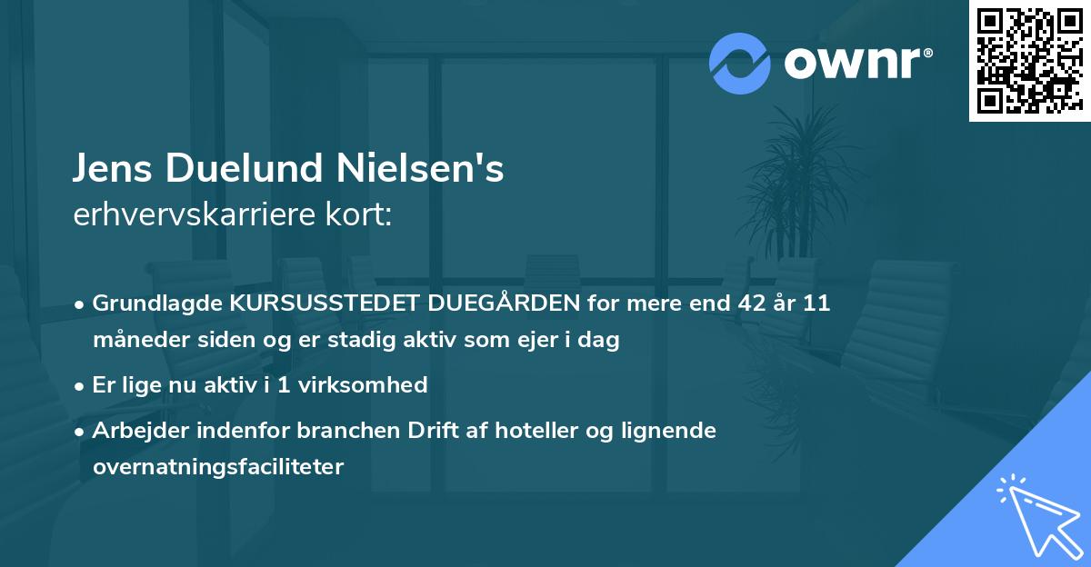 Jens Duelund Nielsen's erhvervskarriere kort
