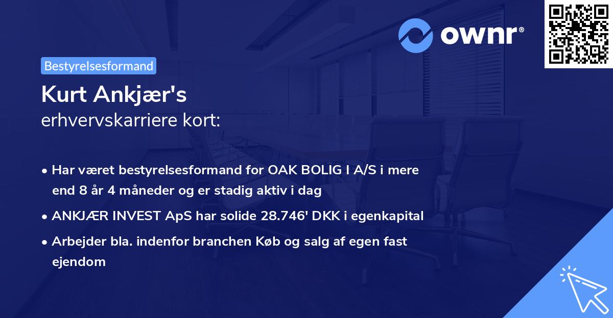 Kurt Ankjær's erhvervskarriere kort