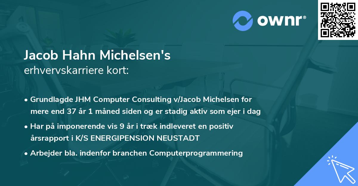 Jacob Hahn Michelsen's erhvervskarriere kort