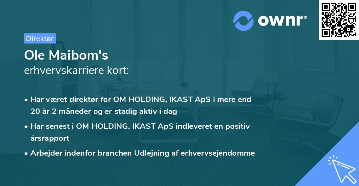 Ole Maibom's erhvervskarriere kort