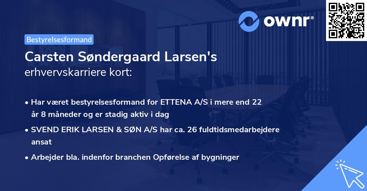 Carsten Søndergaard Larsen's erhvervskarriere kort