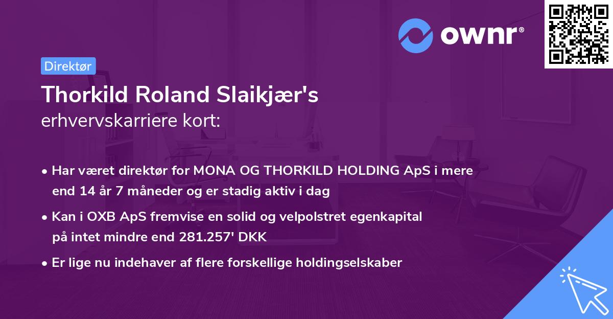 Thorkild Roland Slaikjær's erhvervskarriere kort