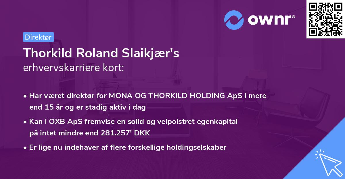 Thorkild Roland Slaikjær's erhvervskarriere kort