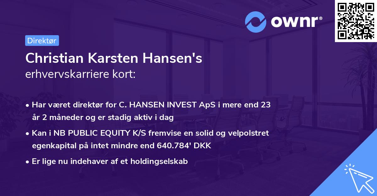 Christian Karsten Hansen's erhvervskarriere kort