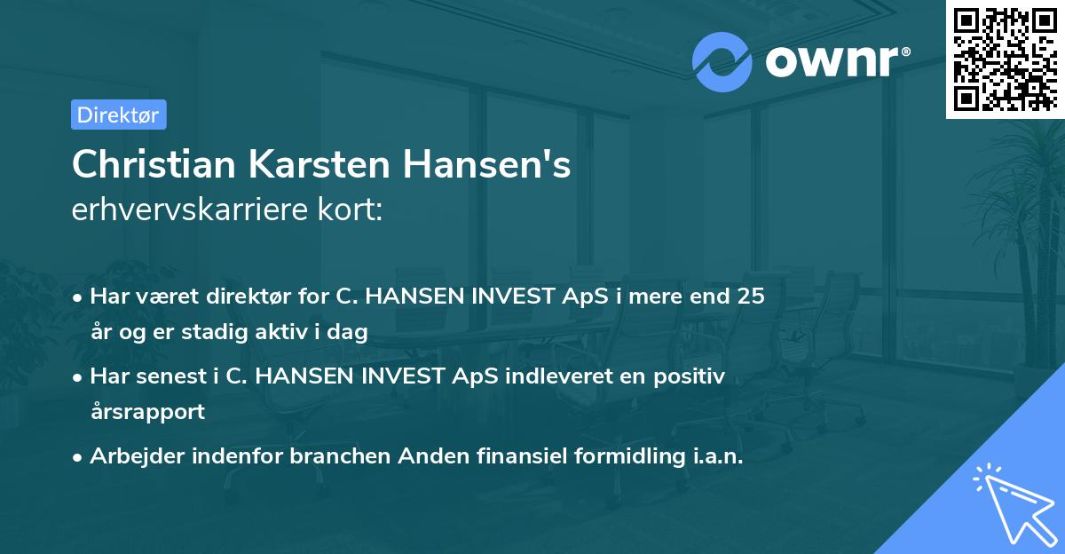 Christian Karsten Hansen's erhvervskarriere kort