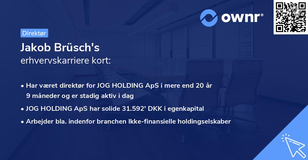 Jakob Brüsch's erhvervskarriere kort