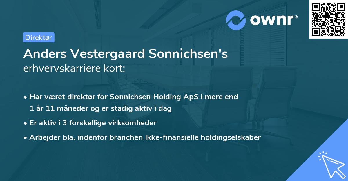 Anders Vestergaard Sonnichsen's erhvervskarriere kort
